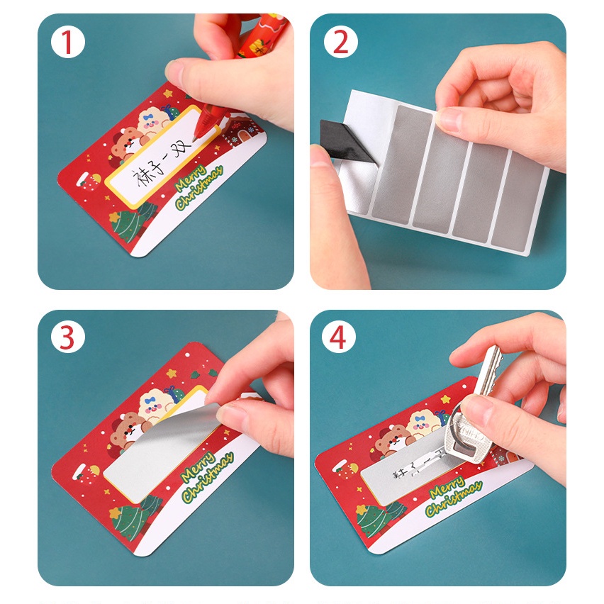 Set 20 tấm thẻ cào viết tay làm phần thưởng cho học sinh họa tiết giáng sinh dễ thương