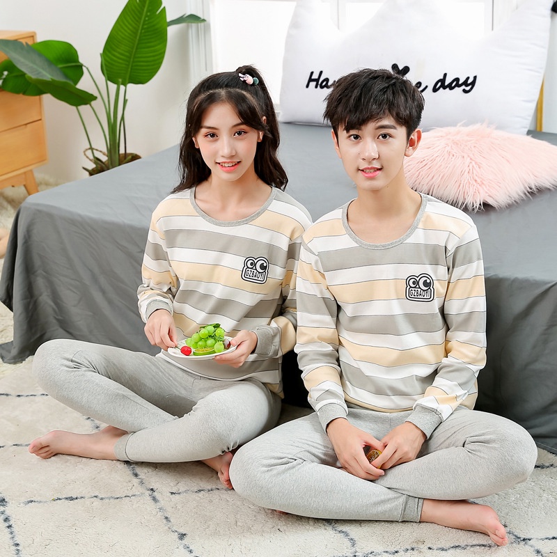 Bộ Đồ Ngủ 2 Món 100% Cotton Dành Cho Bé Trai 7-18 Tuổi 30-70kg