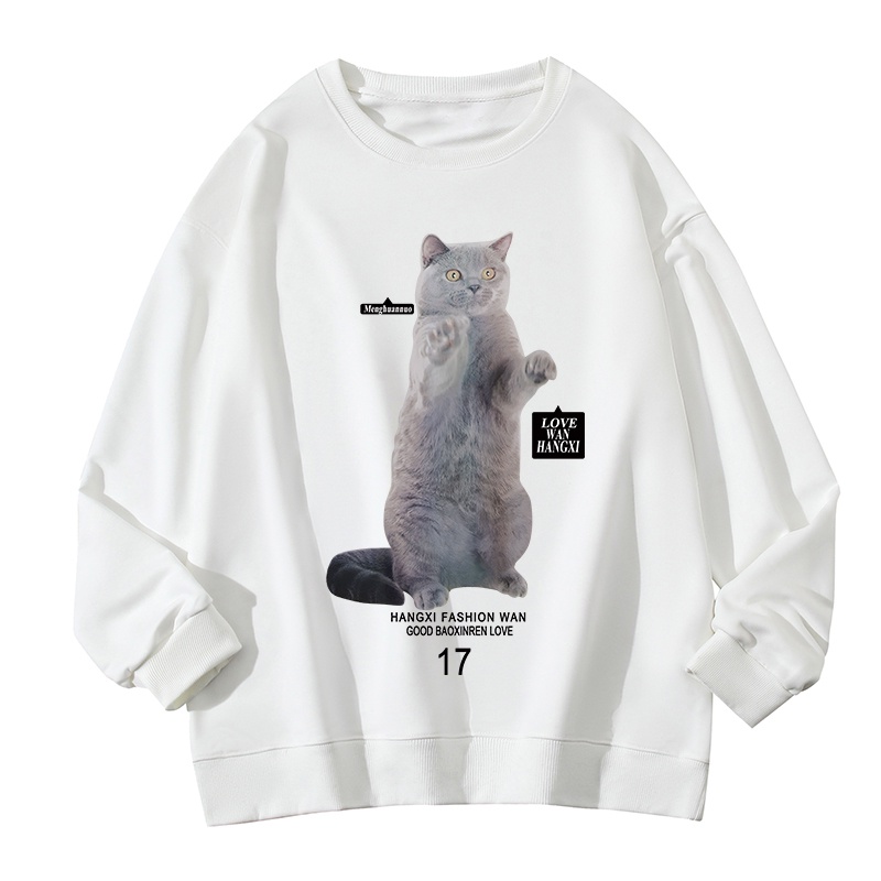 NRVP Áo Thun Nữ Dài Tay Dáng Rộng In Hình Phong Cách Hàn Quốc Mới