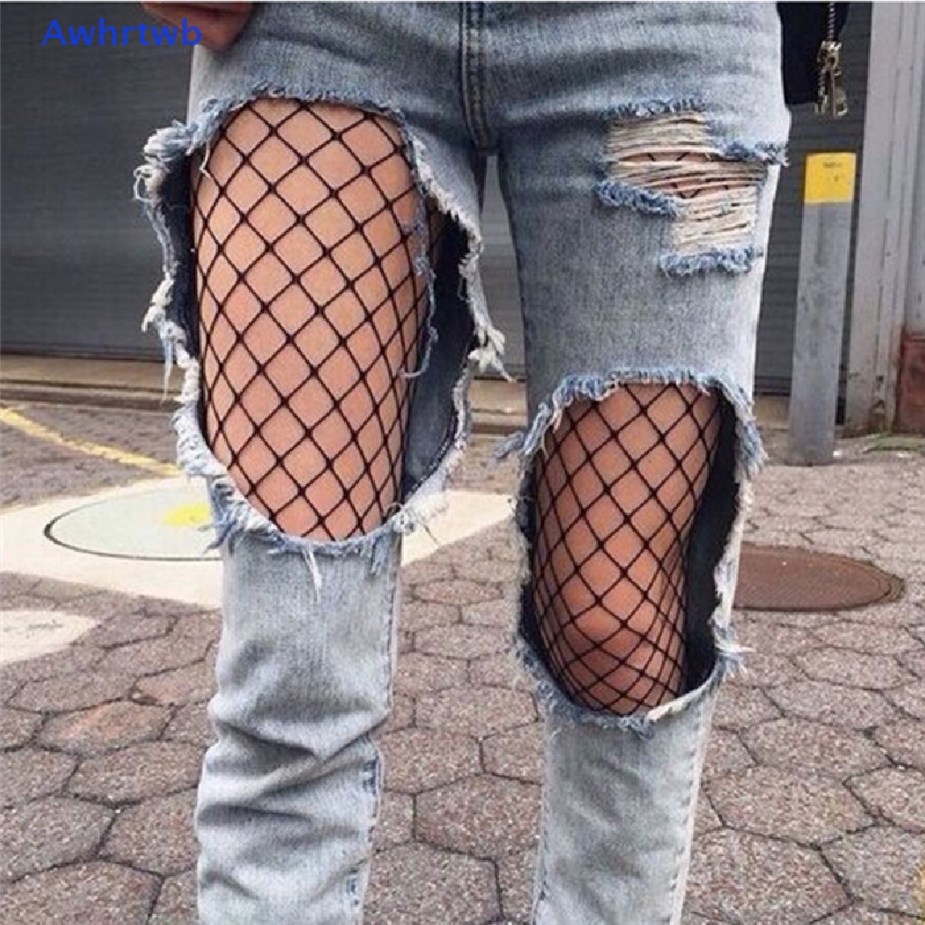 Awhrtwb Quần Tất Lưới Họa Tiết Màu Đen Một Kích Thước Mới Cho Nữ