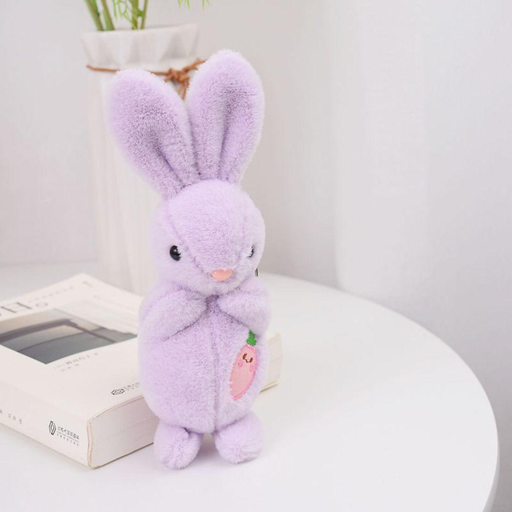 Móc Khóa Thỏ Trắng Nhồi Bông Dễ Thương Dùng Trang Trí Ba Lô