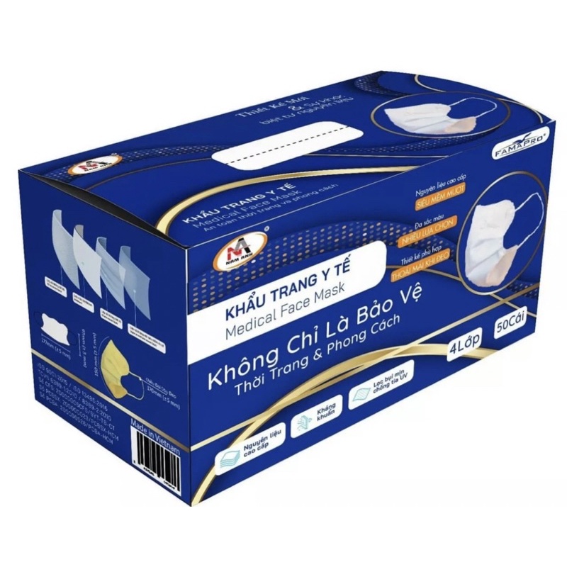 [HCM]Hộp 50 cái khẩu trang cua Famapro,khẩu trang King car Nam Anh
