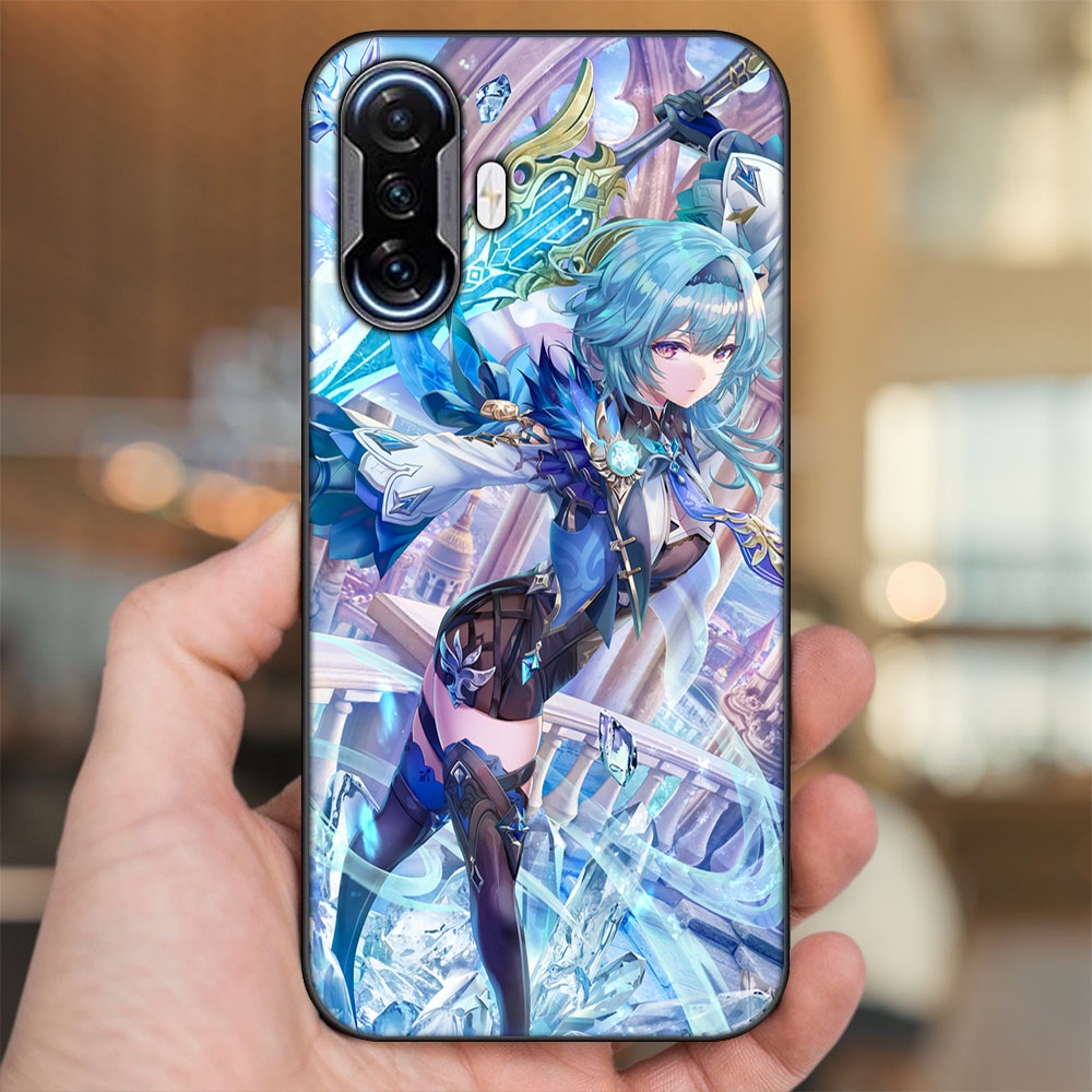 Ốp lưng Xiaomi K40 Gaming viền đen in hình Eula Genshin Impact