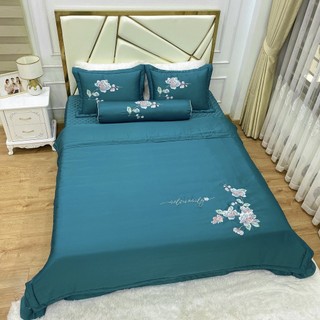 Bộ chăn ga gối phi lụa trần bông 5 món đủ kích cỡ
