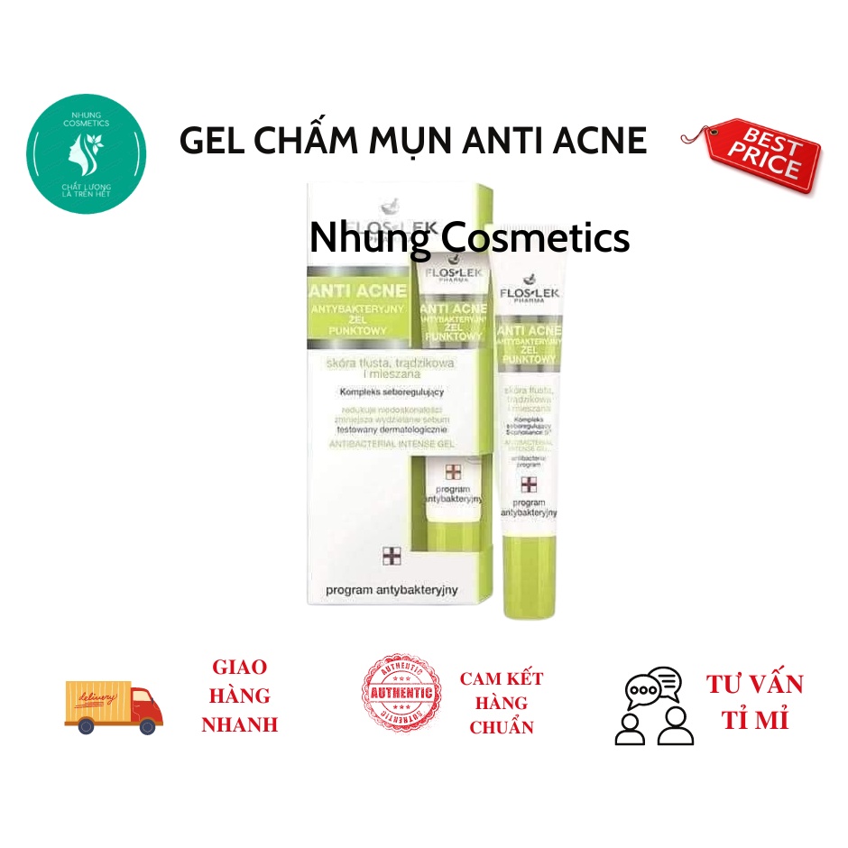 Gel chấm mụn cho da dầu mụn Anti Acne Flosl-ekk