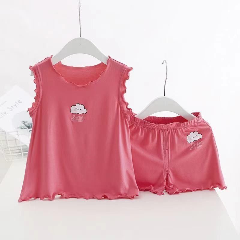 Bộ Đồ Ngủ Hai Mảnh Áo Tay Ngắn Phong Cách Thời Trang Mới 2022 Dành Cho Bé Gái