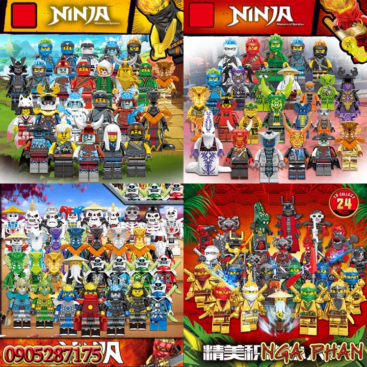 Minifigures Nhân Vật Ninjago Siêu Đẹp Kèm Trang Bị Đồ Chơi Xếp Hình Lắp Ráp Non-Lego MOC DIY