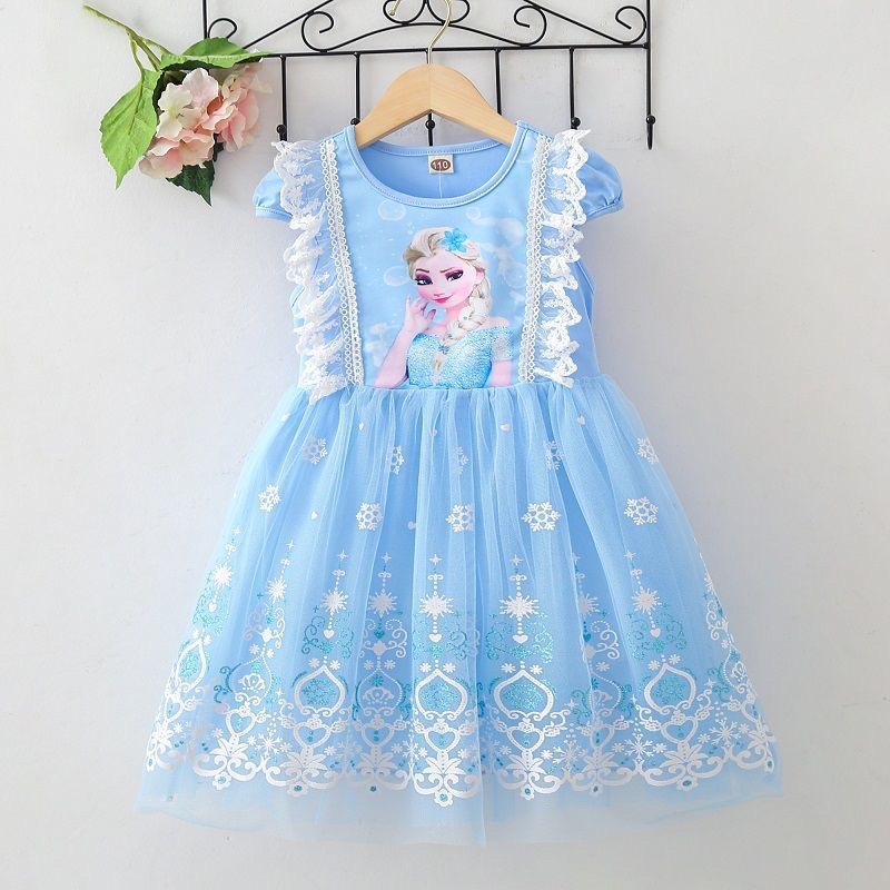 Đầm voal công chúa Elsa.