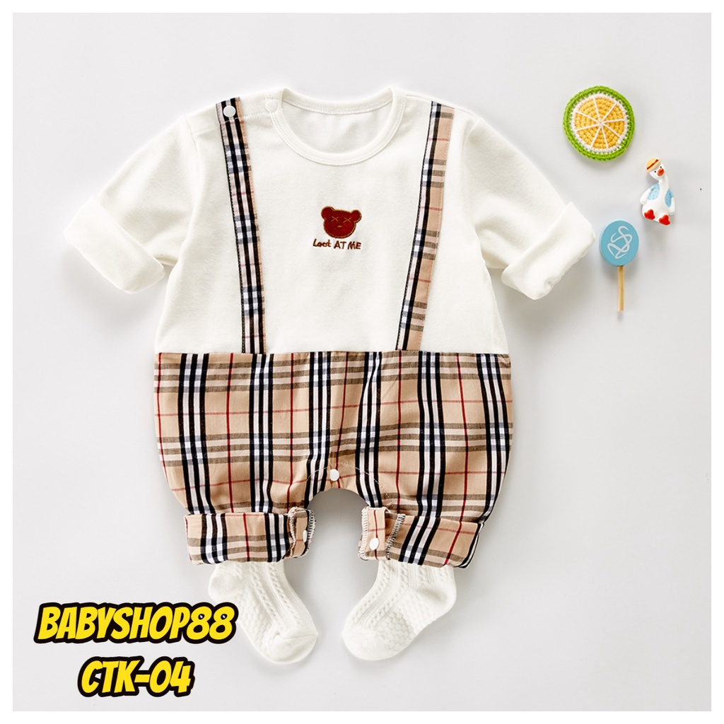 Quần áo trẻ em Bộ body dài tay công tử cho bé trai bé gái