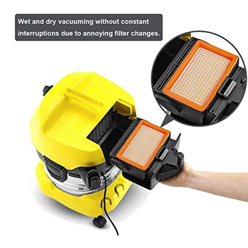 Bộ 12 Túi Hút Bụi + 1 Tấm Lọc Phẳng Xếp Ly Đa Năng Cho Karcher WD4, WD5 Và WD6