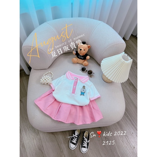 Set Váy Polo Cá Sấu + Chân Váy Kaki Mềm Cho Bé Gái