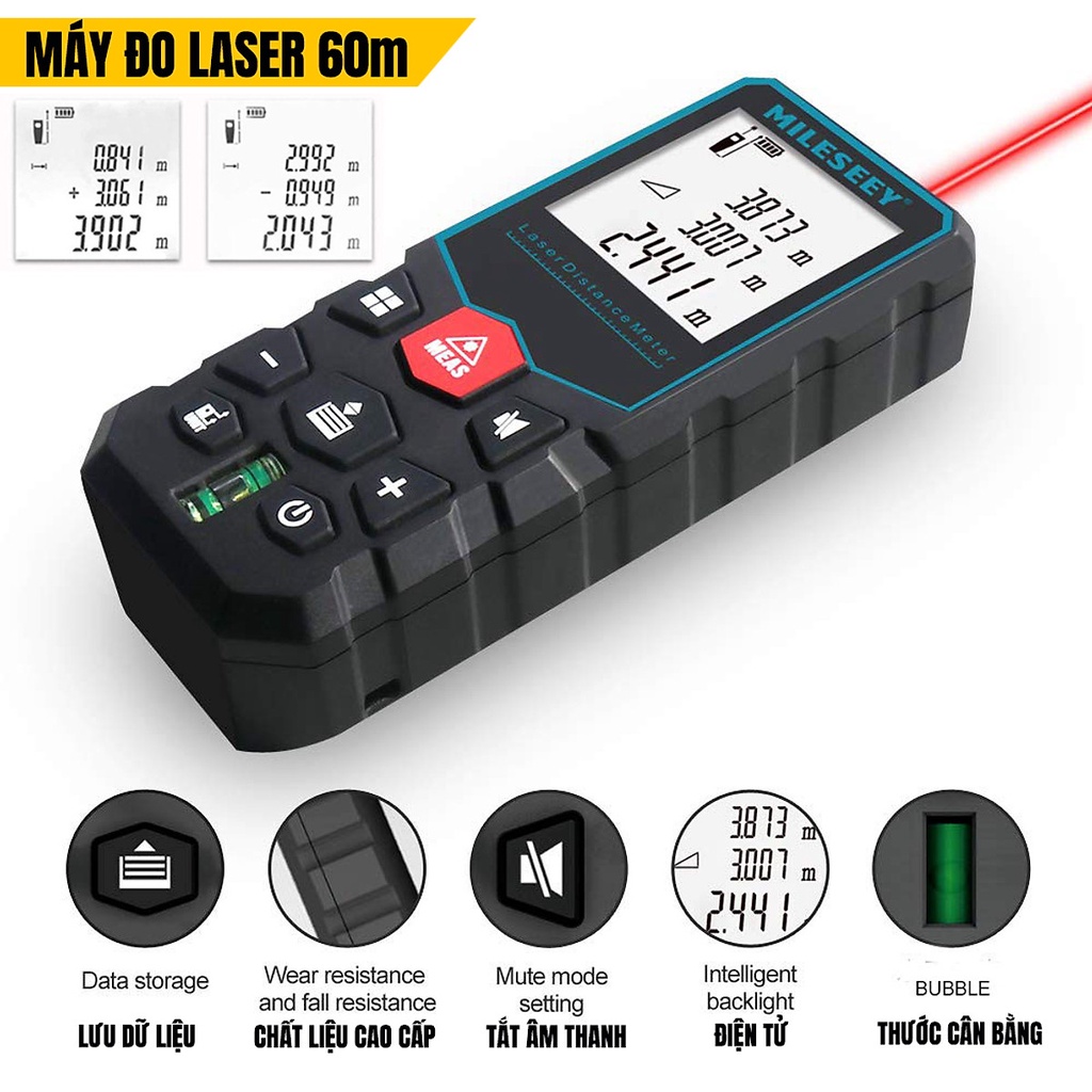 Máy đo khoảng cách Laser Thước đo khoảng cách Laser ngoài trời XC60m