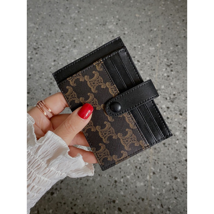 Card Holder CE LINE ví đựng thẻ atm mini Họa tiết Monogram Da PU tặng kèm hộp