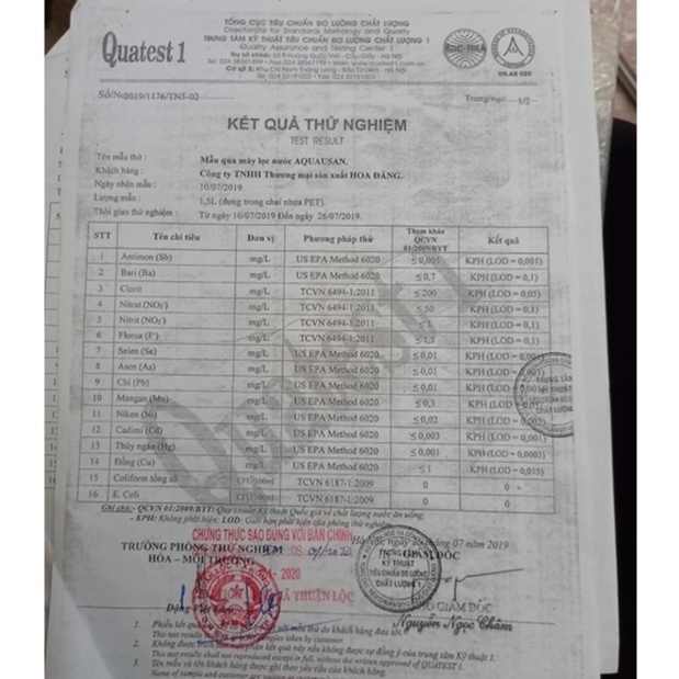 Máy lọc nước 2 vòi Nóng Nguội AQuausan mẫu mới 2022