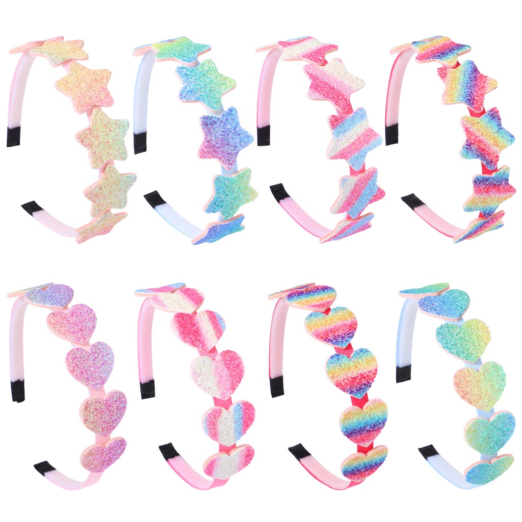 RainBow Bows 1 Băng Đô Cài Tóc Hình Ngôi Sao / Nơ Lấp Lánh Dễ Thương Thời Trang Cho Bé Gái