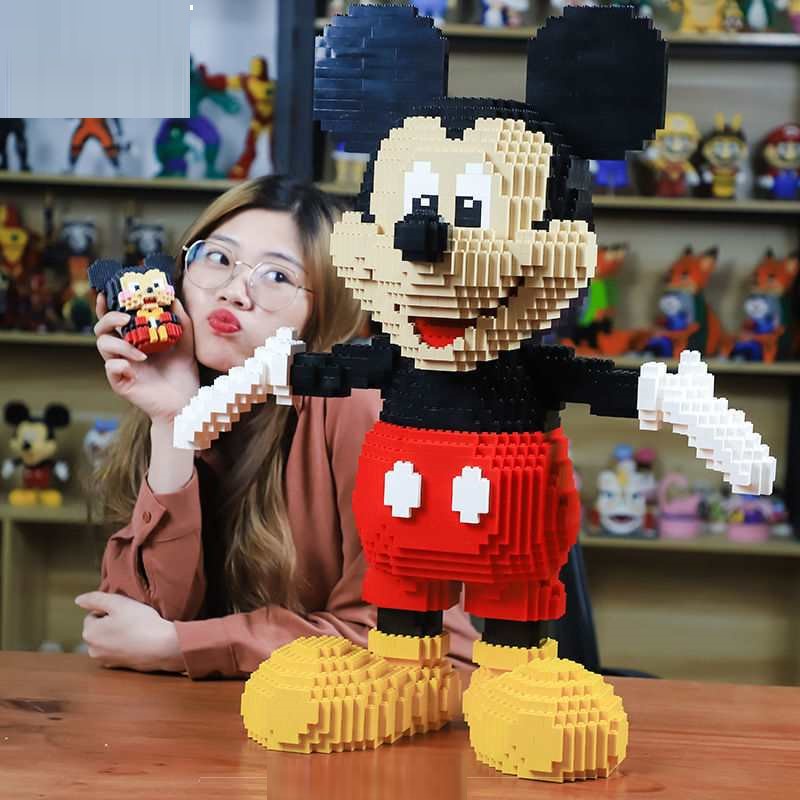 Đồ chơi lắp ghép mô hình chuột Mickey cao 38cm