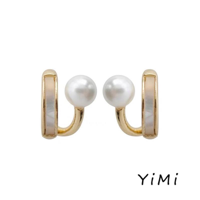 Bông tai mạ bạc 925 đính ngọc trai đơn giản thời trang phong cách Hàn Quốc