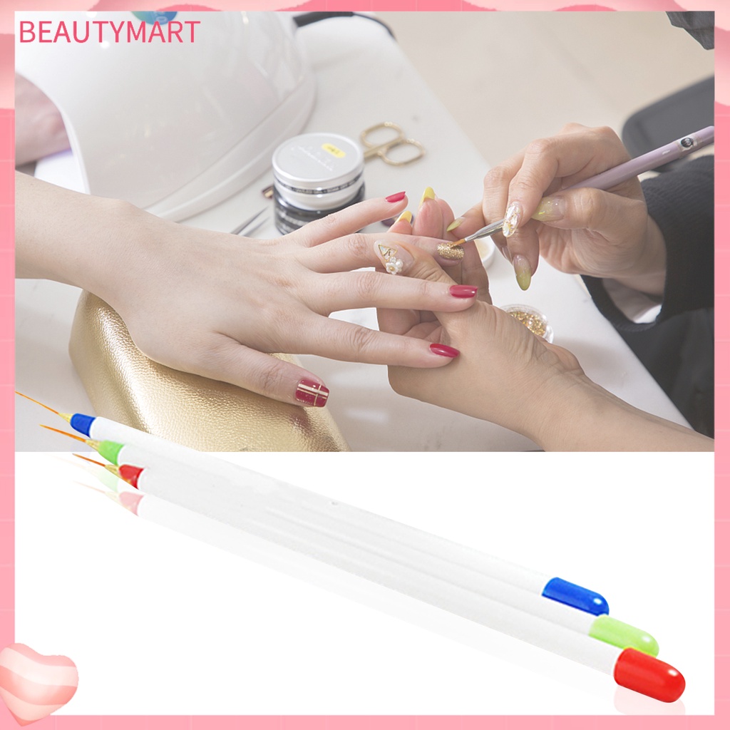 Bút Trang Trí Móng Tay Chuyên Nghiệp Không Biến Dạng Với 3 Đầu Cọ Bằng Acrylic