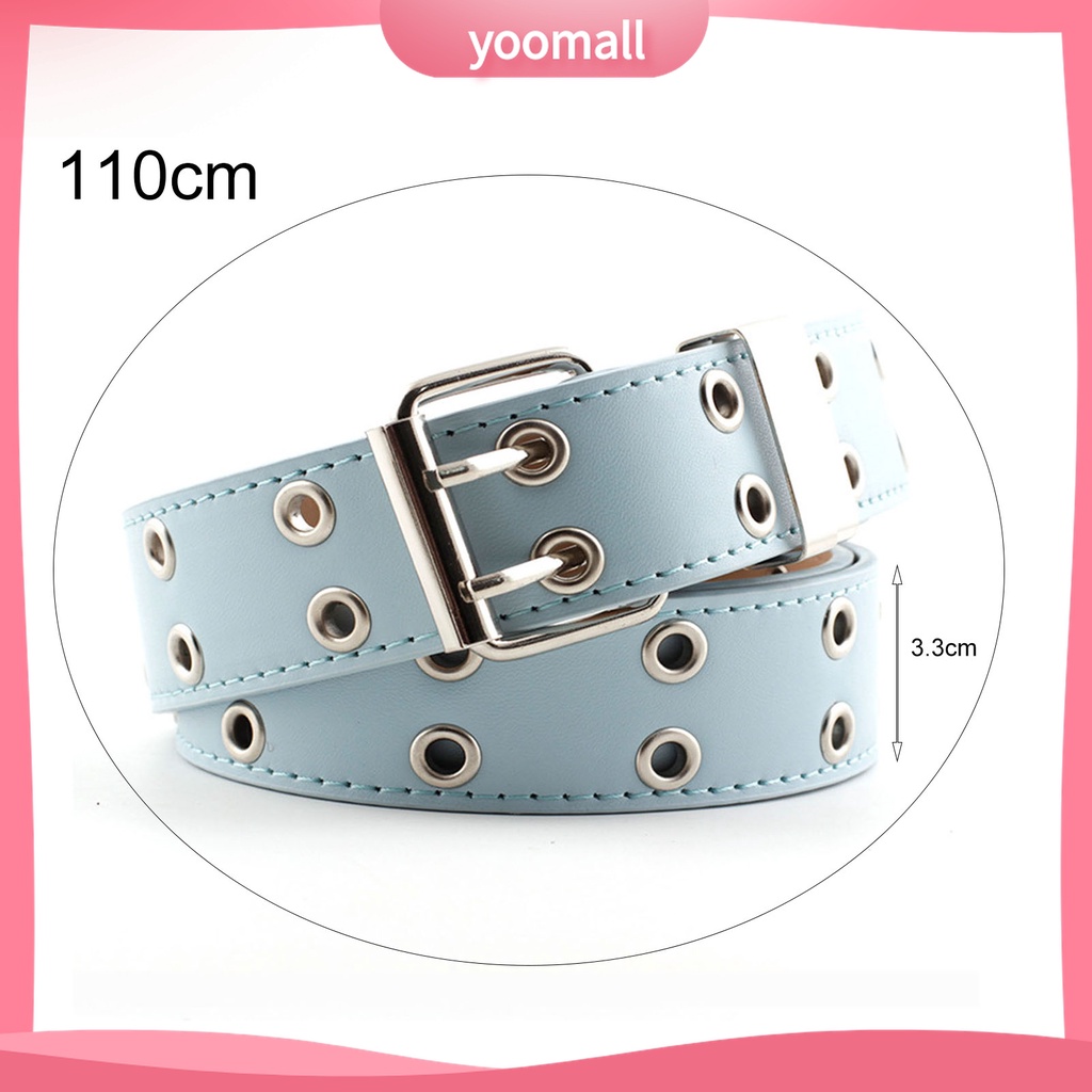 Thắt Lưng Da Hai Hàng Nút Phong Cách Hip hop Punk Cho Nam
