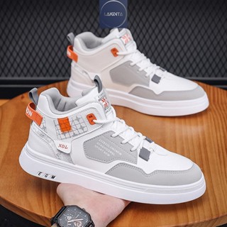  Giày Sneaker thể thao nam Lakinta cổ cao màu ghi phong cách trẻ trung năng động G772 