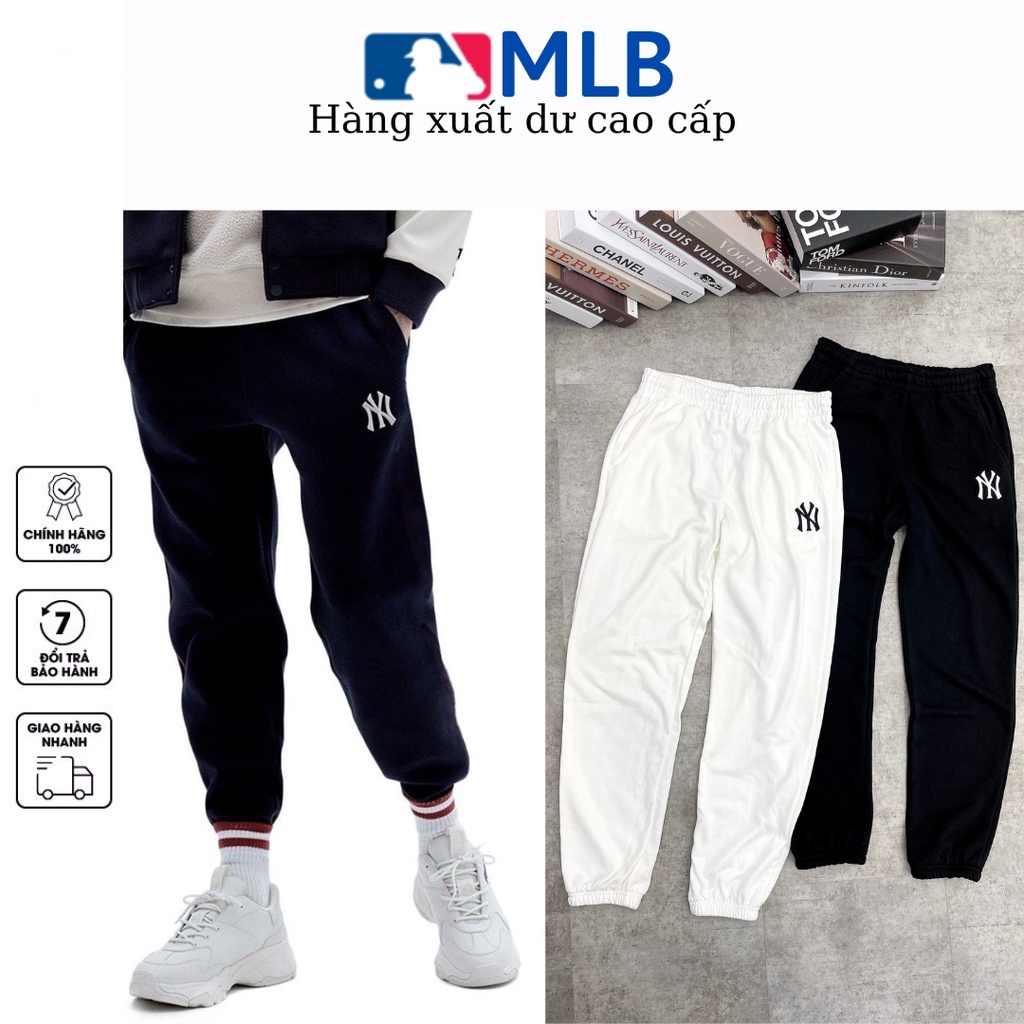 Quần jogger nam nữ chất nỉ MLB NY hàng xuất dư cao cấp phong cách Hàn Quốc
