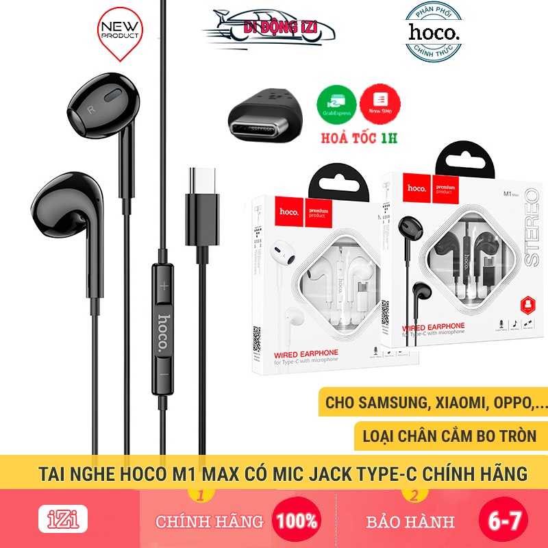 Tai Nghe Nhét Tai Có Mic Đầu Type-C - Hoco M1 MAX, Âm Thanh Super Bass Cho Android, Samsung, Xiaomi,... [CHÍNH HÃNG]