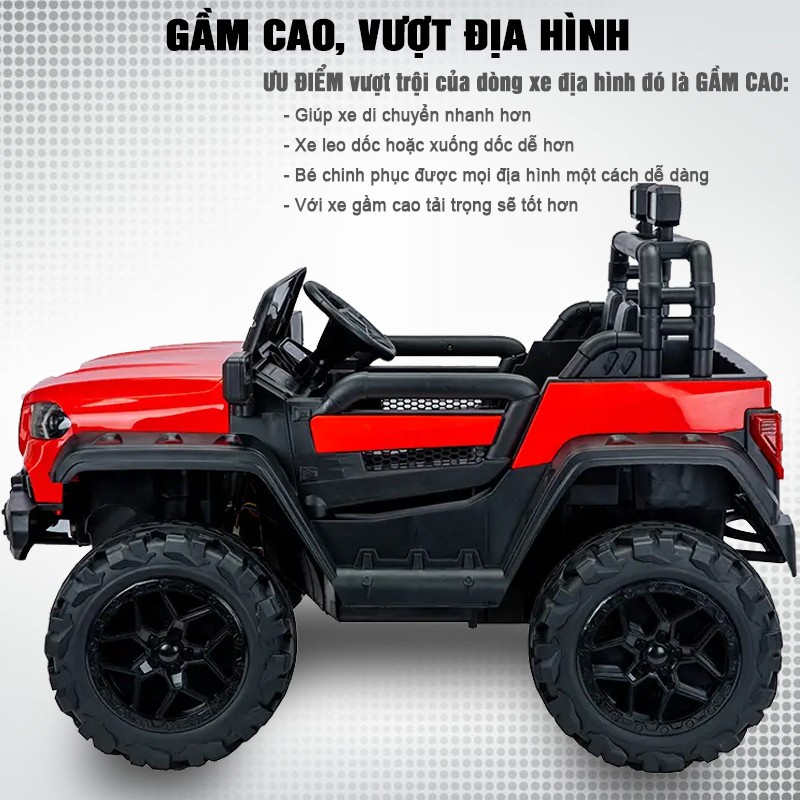 Xe ô tô điện trẻ em địa hình cỡ lớn siêu HOT BBT-3838, 2 bé ngồi, tải trọng lớn