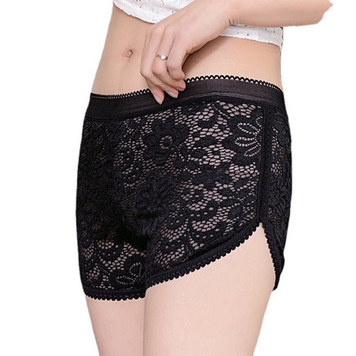 Quần bảo hộ chống ánh sáng mỏng mùa hè quần ba điểm phối ren màu trơn quần bảo hộ nữ TTK293