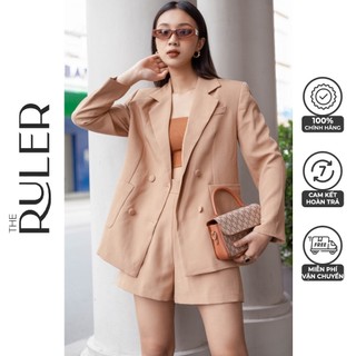 Set áo nữ blazer The RULER kèm quần short chất vải chéo Hàn