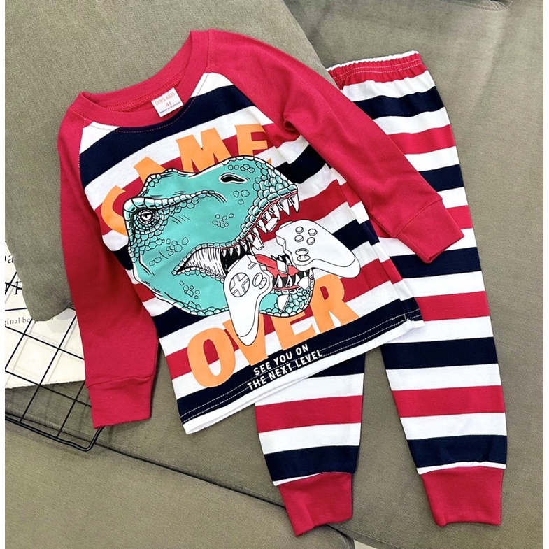 Bộ tay dài quần dài cho bé thu đông thun Cotton Borip xuất 10 ký đến 23 ký
