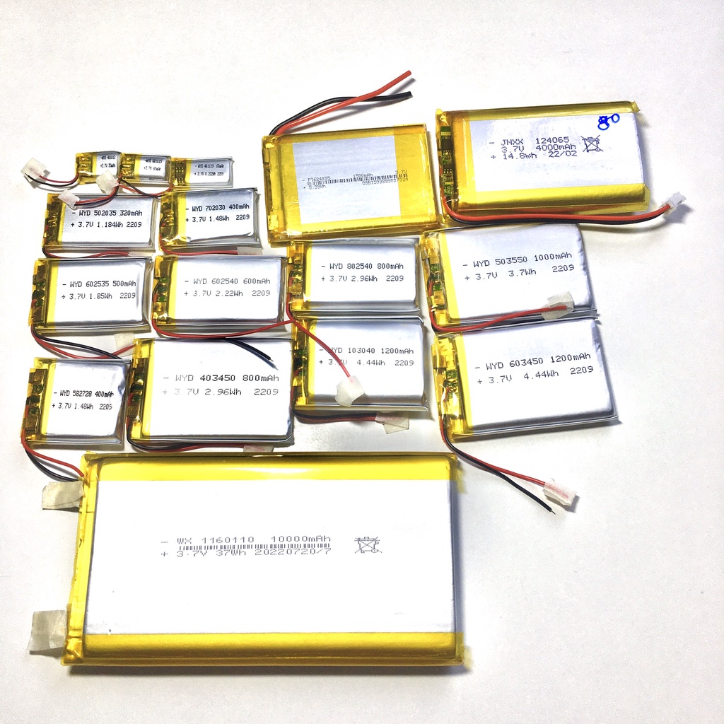 Pin Li-Po Lithium Polymer 3.7V Dung Lượng Từ 35mAh-10000mAh Dùng Cho Tai Nghe Bluetooth Và Thiết Bị Điện Tử