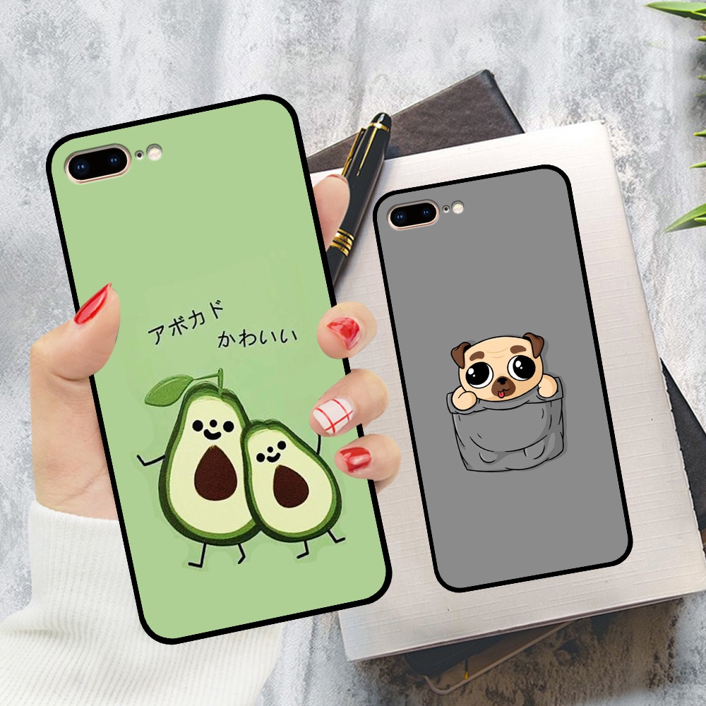 Ốp iphone 5 5s SE 6 6s Plus 7 8 Plus 2020 2022 in hình quả bơ, hươu, khủng long siêu dễ thương