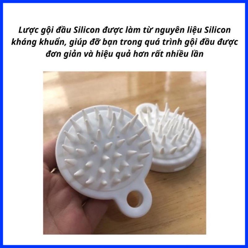 [Siêu Rẻ] Lược gội đầu ,chải tóc silicon xuất nhật muji giảm gẫy rụng tóc, có tai treo dụng cụ chăm sóc sắc đẹp