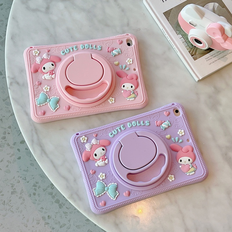 For Samsung Galaxy Tab A7 Lite 8.7 2021 SM-T220 T225 10.4" 2020 T500 T505 T507 Cute Kids Soft Silicone Case 360 Degree Rotation Stand Tablet Cover