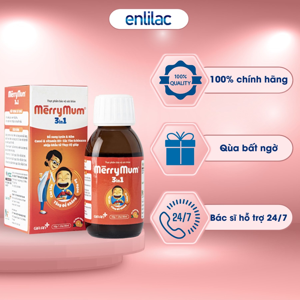 Siro MerryMum 3 in 1 - Siro ăn ngon - Giúp trẻ ăn ngon, hết táo bón, tăng cân tự nhiên Sữa Bột Enilac