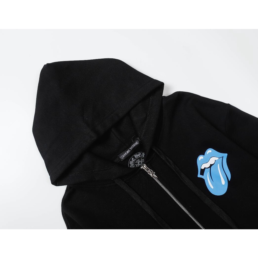 Áo hoodie cotton Có Khóa Kéo In Hình Đám Đông Thời Trang Cho Nam Nữ