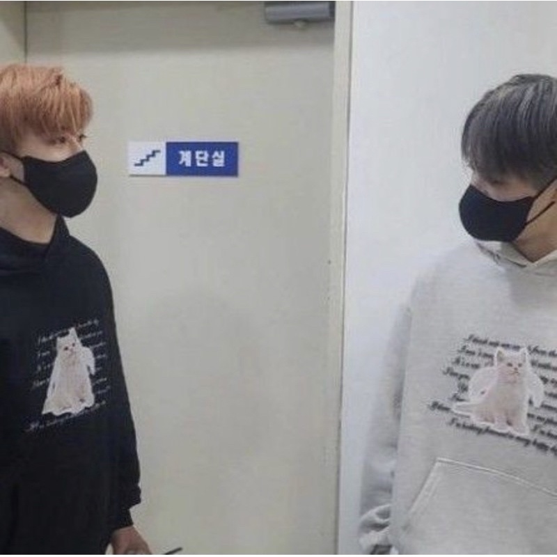 Áo hoodie brand Hàn in hình mèo Itzavibe giống Jeno & Jaemin NCT