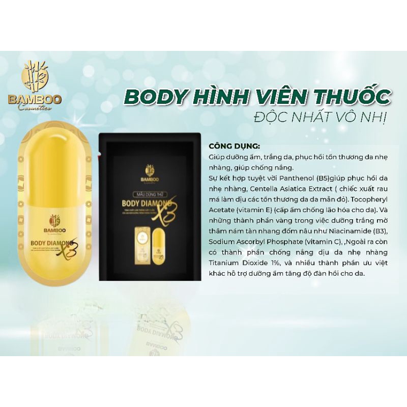 ☘️Gói Mới2023☘️ Kem Body BAMBOO Trắng Nhanh  Gói 5gr