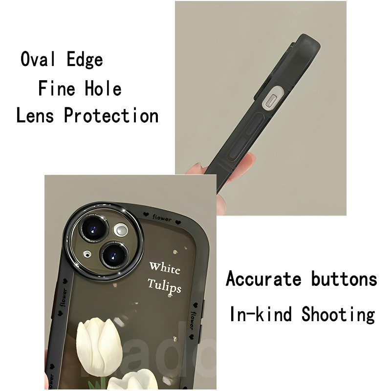 Casing OPPO A78 A77S A57 2022 4G A16K A16E A16S A74 A95 A54 A52 A72 A92 A15 A15S A53 A33 2020 A16 A93 A95 A94 5G A9 A5 A7 A5S A12 A3S F11 Pro F9 F17 A71 A37 37F Noe 9 A59 F7 A39 A83 F5 Youth ins Cute Oval Tulip Flowers High Quality Soft Phone Case DYJ 09
