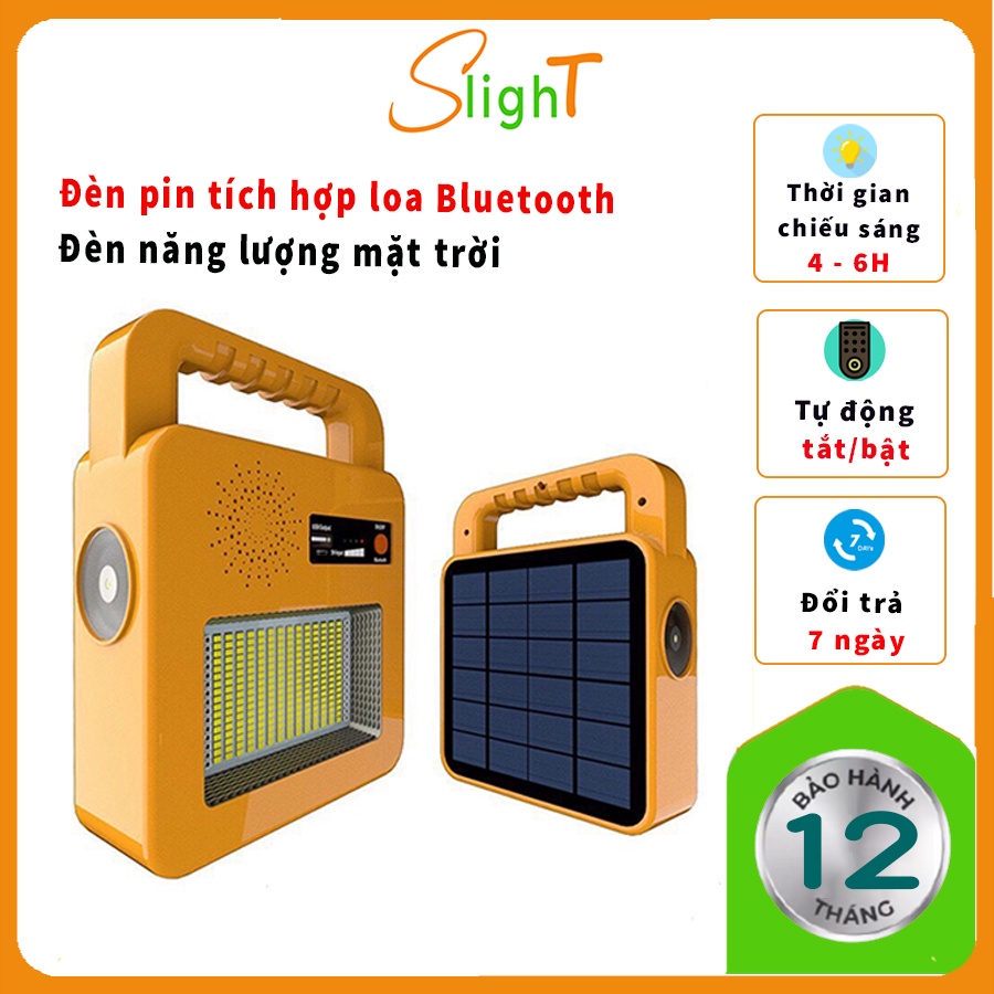 Đèn Pin Năng Lượng Mặt Trời Đa Năng Tích Hợp Loa Bluetooth, Cổng USB,Đi Du Lịch Dã Ngoại