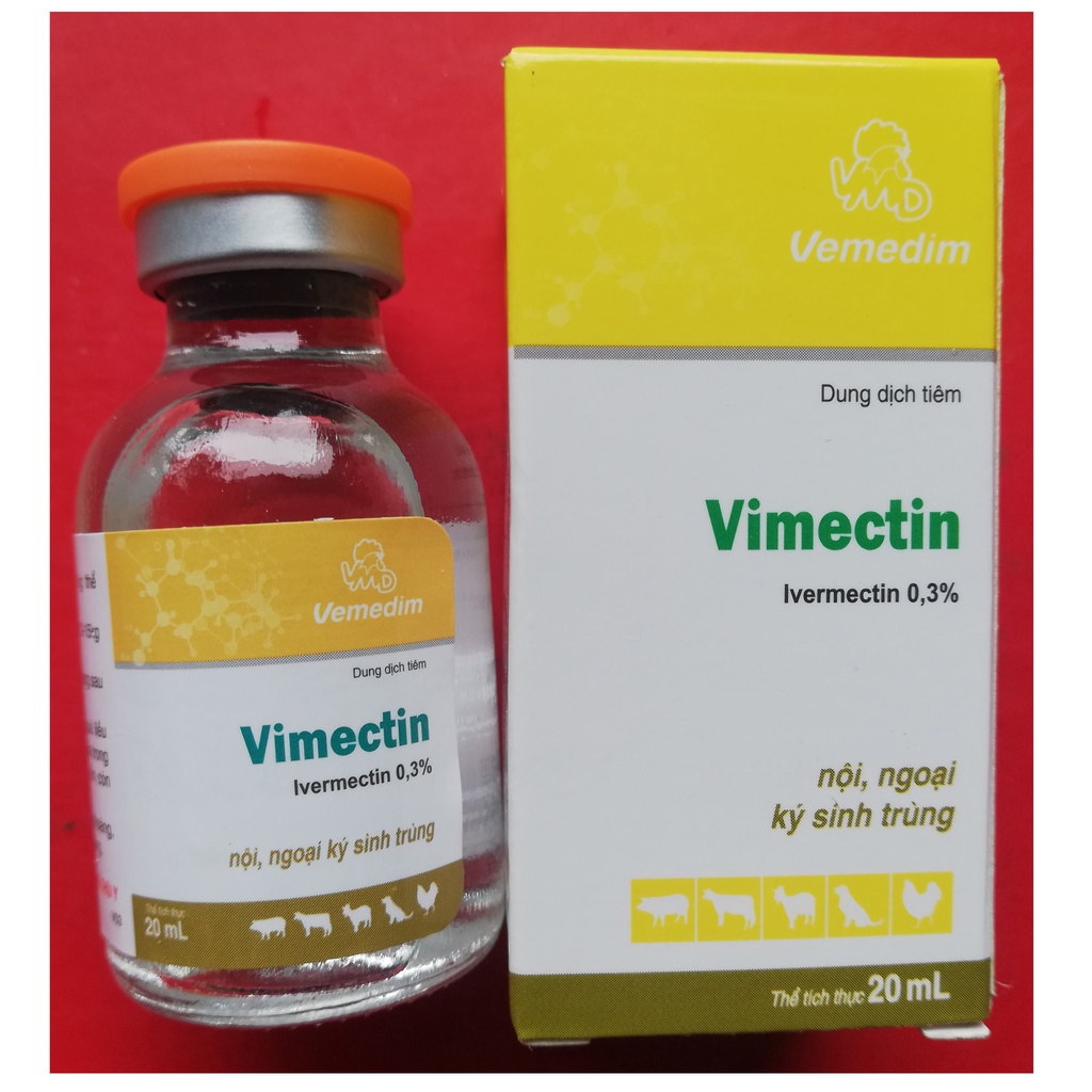 1 lọ Vimectin 20 ml Sản phẩm cao cấp chuyên dùng cho trâu, bò, dê, cừu, heo, gia cầm, chó, mèo, thỏ