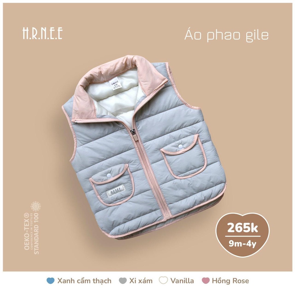 HRNEE - Áo gile phao siêu nhẹ Hrnee cho bé trai / bé gái