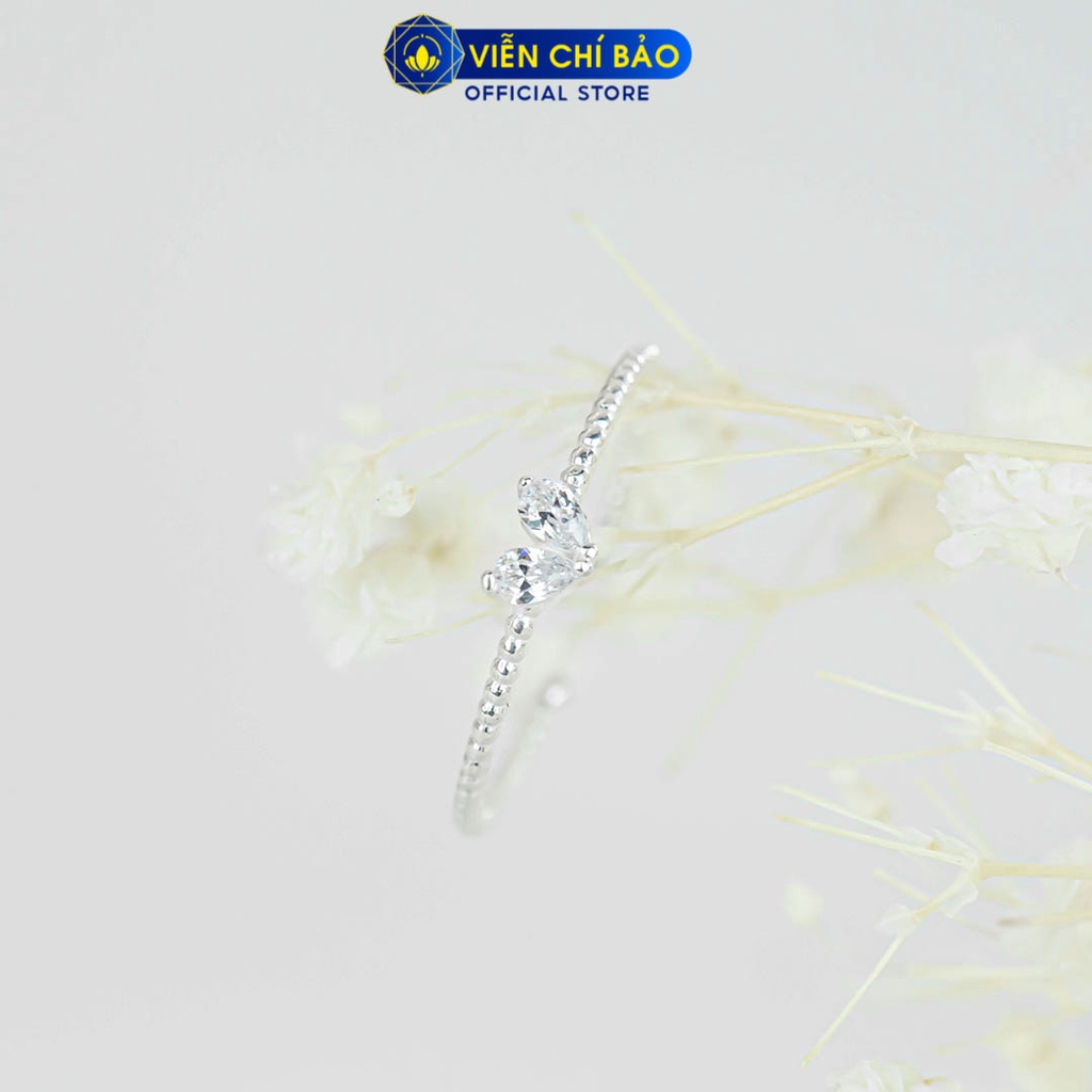 Nhẫn bạc nữ xoắn trái tim đá chất liệu bạc 925 thời trang phụ kiện trang sức Viễn Chí Bảo N400852