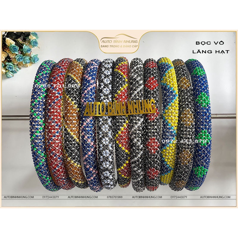 Bọc vô lăng HẠT xe Hyundai Trago, CAMC Đầu Kéo, C&C 4 chân, Auman 4-5 chân, Auman C160 cũ, Xe Khách Samco 43 chỗ....