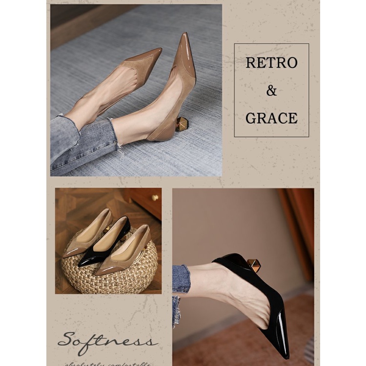 Giày Cao Gót Mũi Nhọn Phong Cách Âu Mỹ Mới Cho Nữ