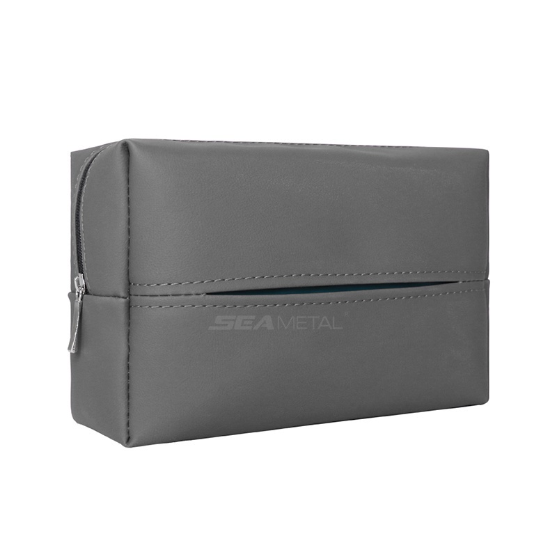 Hộp Đựng Khăn Giấy Bằng Da Bò Gắn Sau Ghế Xe Hơi Tiện Dụng