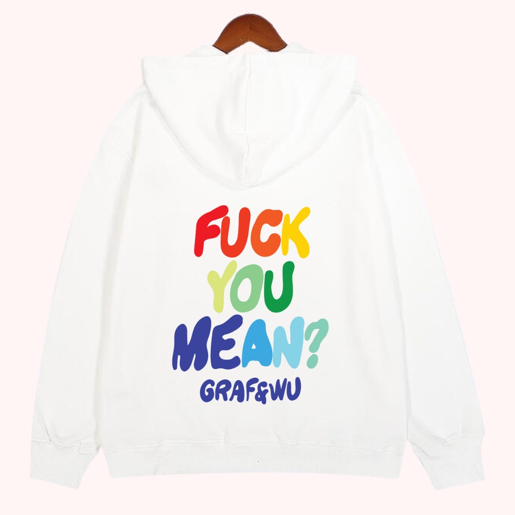 áo nỉ hoodie unisex nam nữ, áo nỉ bông poly chất đẹp FUCK YOU MEAN