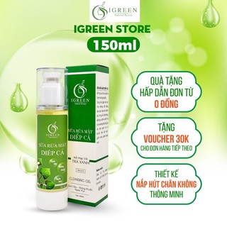 Sữa rửa mặt diếp cá igreen hỗ trợ giảm mụn dạng gel - sữa rửa mặt thiên nhiên không kích ứng