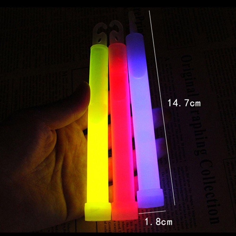 Combo 5 que phát sáng dạ quang dùng một lần Glow Stick - Light Stick 6 inch 1.5x15cm màu sắc ngẫu nhiên