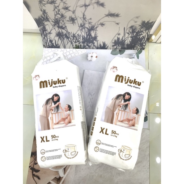 Tã quần cao cấp MIJUKU M50, L50, XL50, XXL50, XXXL50 Chất lượng Nhật Bản siêu thấm hút, Mỏng Nhẹ có Ảnh Thật đính kèm
